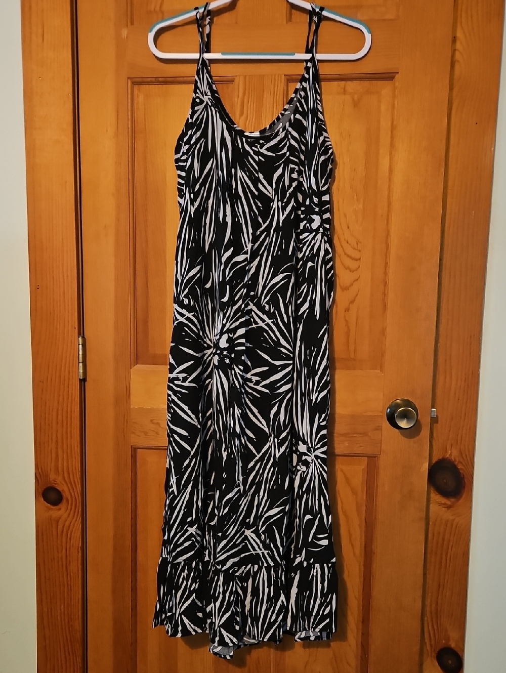 Black and White Floral Maxi Dress - Women
